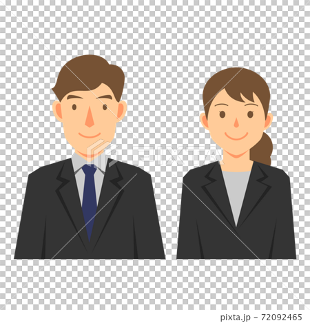 穿西裝的男人和女人的半身像 72092465