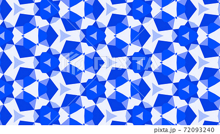 青と白の万華鏡、美しい幾何学模様 [別Verあり] 72093240