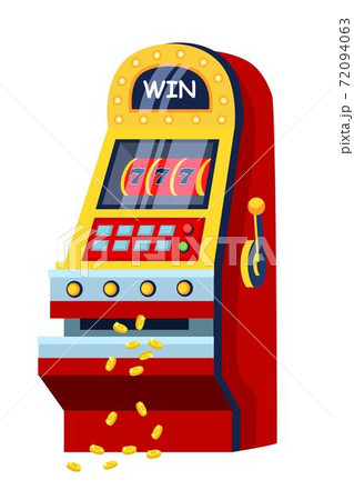 Retro design slot machine with lucky number on screen Retro design slot machine with lucky number on screen 72094063