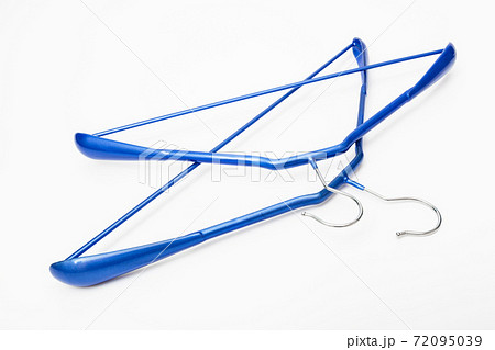 blue coat hanger on white background 72095039