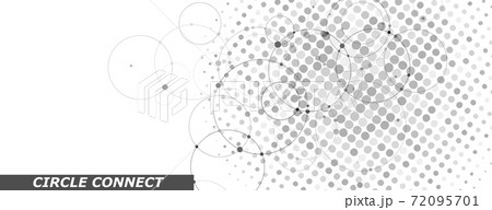 Circle connect in flat style. Halftone dots background. Circle halftone pattern. Vector cover 72095701