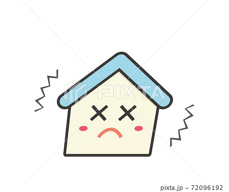 住宅キャラクターのベクターイラスト 家 住宅保険 住宅キャラクターのベクターイラスト 家 住宅保険 72096192