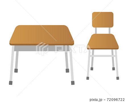学校の教室にある机と椅子のイラストイメージのイラスト素材