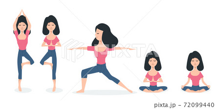 women practicing yoga poses vector women practicing yoga poses vector 72099440