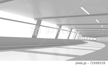 3D Rendering White Clean Empty Tunnel. 72099526