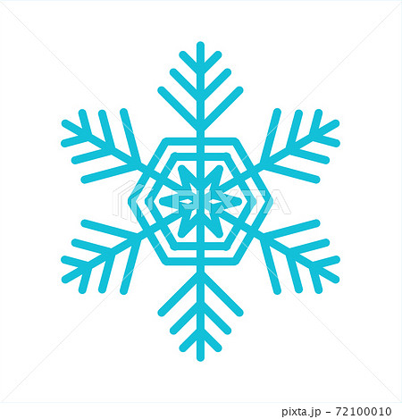 シンプルでかわいい雪の結晶 Snow Flake のイラスト 白背景 背景透過 のイラスト素材