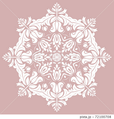 Elegant Round White Ornament in Classic Style 72100708