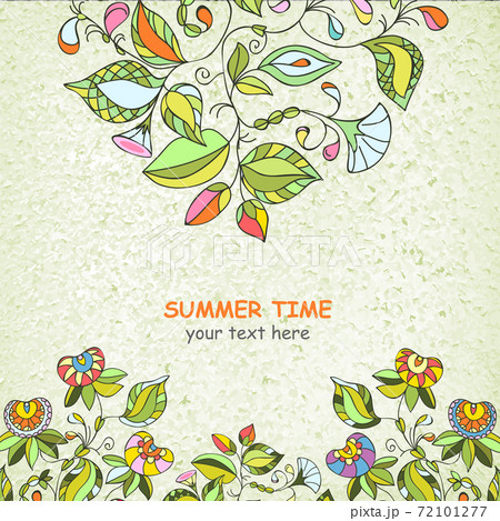 Abstract invitation card. Template flowers design for card. Abstract floral background, vector ornaments - summer, flowers, floral theme for design. 72101277