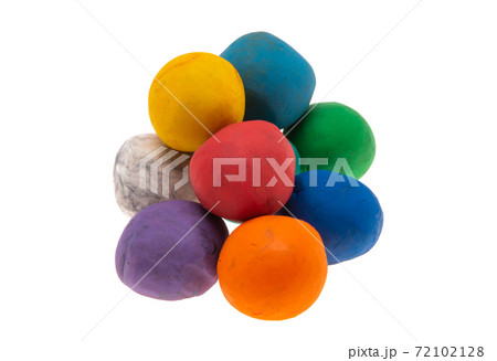 multicolored plasticine isolated multicolored plasticine isolated 72102128
