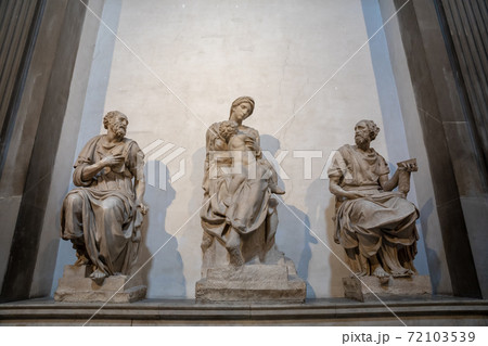 Closeup view of marble sculpture by Italian artist in Medici Chapels Closeup view of marble sculpture by Italian artist in Medici Chapels 72103539