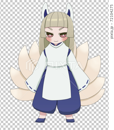 九尾の狐 少年 笑顔のイラスト素材