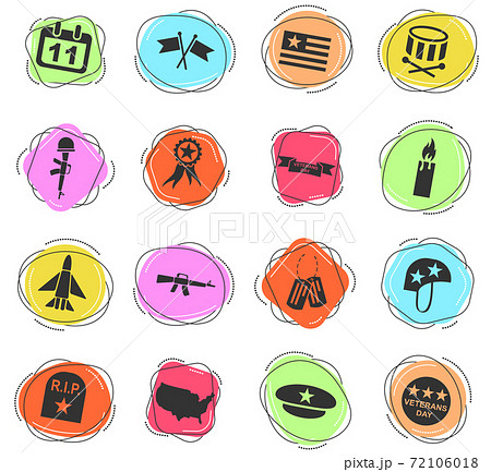 veterans day icon set 72106018