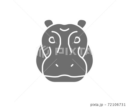 Vector hippo glyph, river-horse, hippopotamus grey icon. 72106731