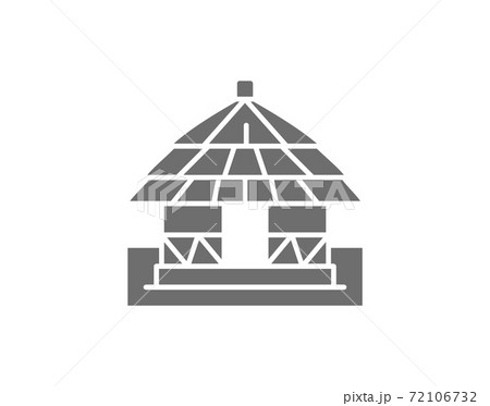 Vector african local traditional house grey icon. 72106732