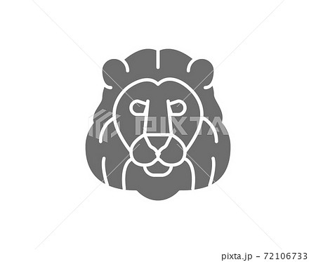 Vector lion, wild cat head grey icon. 72106733