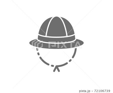 Vector safari hat, cork helmet grey icon. 72106739