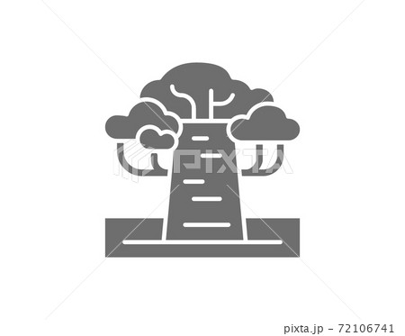 African baobab tree grey icon. Isolated on white background 72106741