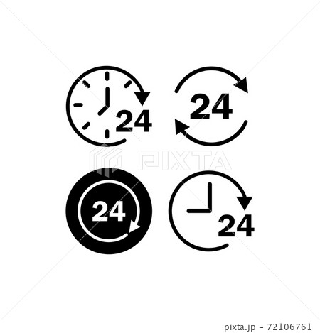 24 hours icons set. Vector on isolated white background. Eps 10. 72106761