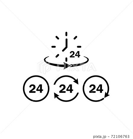 24 hours icons set. Vector on isolated white background. Eps 10. 72106763