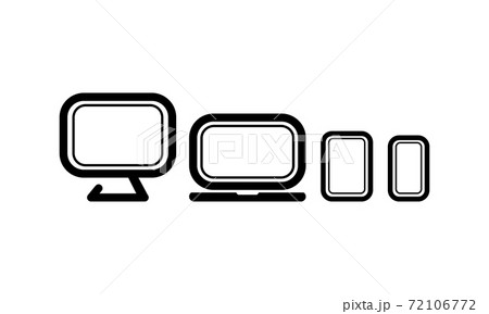 Device icon line set. Laptop, tablet computer, monitor and mobile phone template. Modern electronic gadget isolated on white background. EPS 10 vector Device icon line set. Laptop, tablet computer, monitor and mobile phone template. Modern electronic gadget isolated on white background. EPS 10 vector 72106772