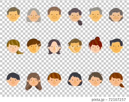 いろんな世代の人物アイコンイラスト 72107257