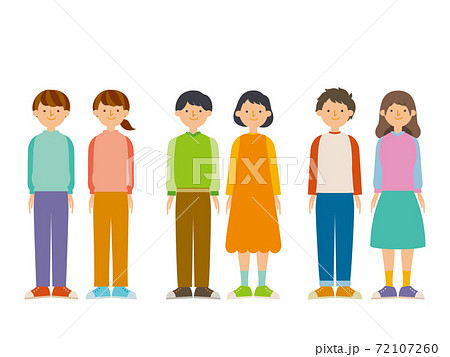 たくさんの子どものイラスト たくさんの子どものイラスト 72107260
