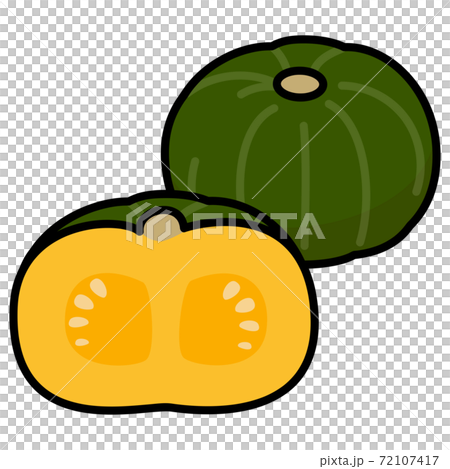 Pumpkin white back cut illustration material 72107417