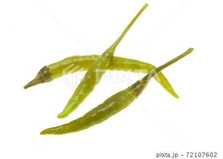 small pickled green peppers isolated 72107602