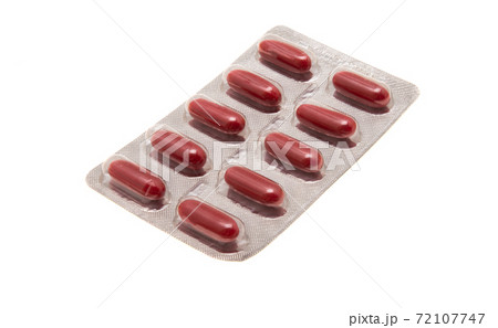 packing of pills isolated 72107747