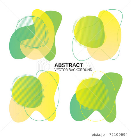 Abstract freeform in yellow-green color gradient. Fluid organic colorful shapes. Vector liquid shape with effect soft transition flux 72109694