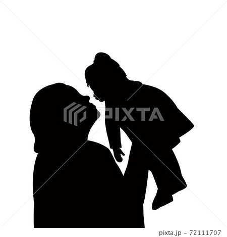 mother and baby head silhouette vector 72111707
