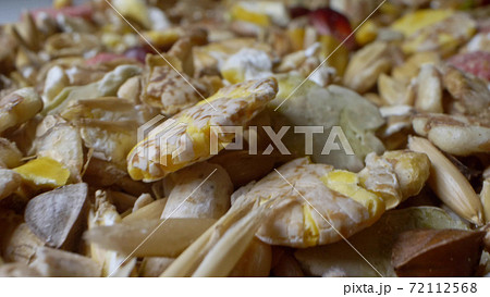 extreme close-up, detailed. grain pet food for rodents extreme close-up, detailed. grain pet food for rodents 72112568