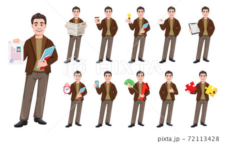 Young handsome business man in flat style 72113428