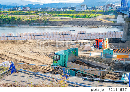 静岡県伊豆の国市　狩野川の護岸工事 72114637