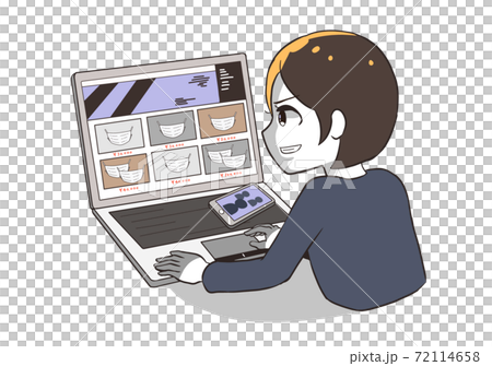 マスク転売を企てる女性 72114658