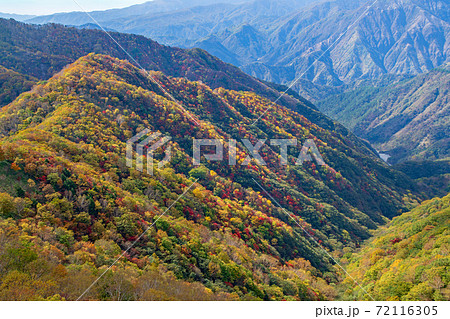 日光 半月峠第2駐車場からの眺望  紅葉景色 秋景色   日光 半月峠第2駐車場からの眺望  紅葉景色 秋景色   72116305