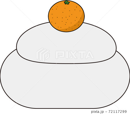 お正月のシンプルで可愛い鏡餅のイラストのイラスト素材