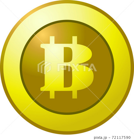 ビットコイン 仮想通貨 資産運用 一枚 コインのイラスト素材