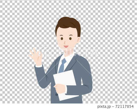 ビジネスマン 会社員 スーツ姿の男性 OKサイン ビジネスマン 会社員 スーツ姿の男性 OKサイン 72117854