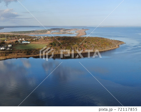 根室の温根沼の上空から 根室の温根沼の上空から 72117855