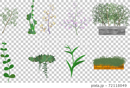 植物 草 花壇 飾り 装飾背景イラスト素材のイラスト素材