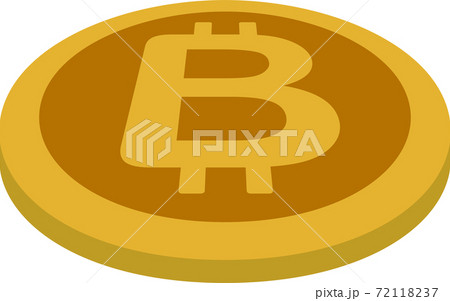 ビットコイン 仮想通貨 一枚 平面に置かれた 通貨 72118237