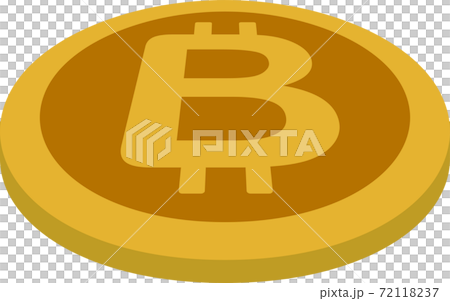 ビットコイン 仮想通貨 一枚 平面に置かれた 通貨 72118237