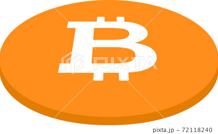 ビットコイン 仮想通貨 一枚 平面に置かれた 通貨 72118240
