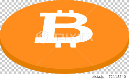 ビットコイン 仮想通貨 一枚 平面に置かれた 通貨 72118240