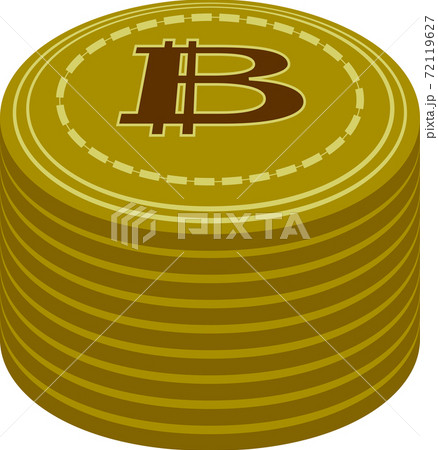 ほどよく積み上げられたビットコイン 仮想通貨 資産運用 72119627