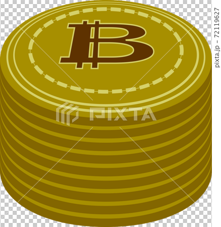 ほどよく積み上げられたビットコイン 仮想通貨 資産運用 72119627