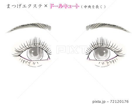 まつげエクステ パターン別イラストのイラスト素材