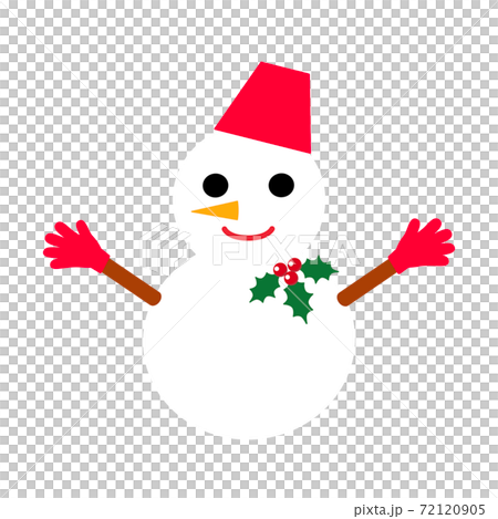 雪人與冬青裝飾的插圖 72120905