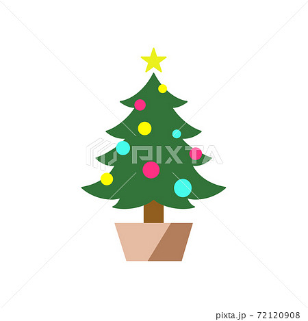 シンプルなクリスマスツリーのイラスト アイコン あしらいのイラスト素材